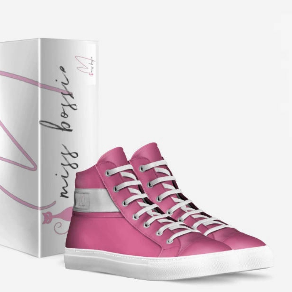 Miss Bo$$ie pink Italian Leather Sneakers